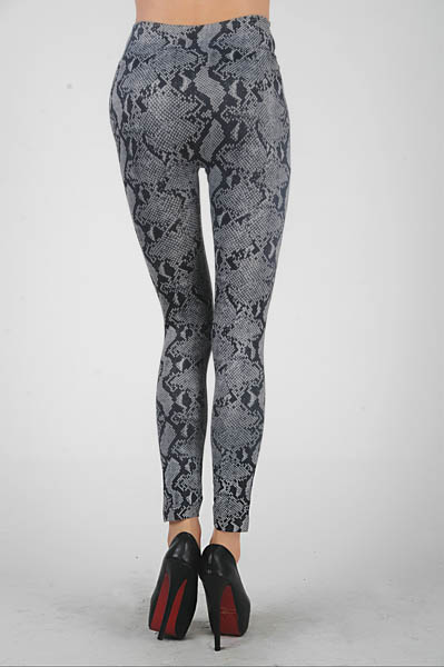 Gray Snakeskin Pattern Leggings